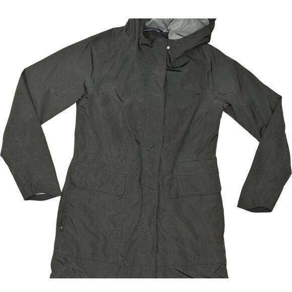 Athleta Green Parka Jacket Full Zip Solid Size S, Polyurethane Long Sleeve - Picture 1 of 7